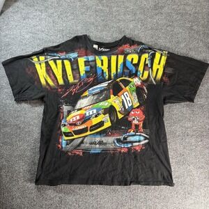 Kyle Busch Shirt Mens 2XL Black NASCAR Auto Racing Chase M&M's 18 Graphic Tee